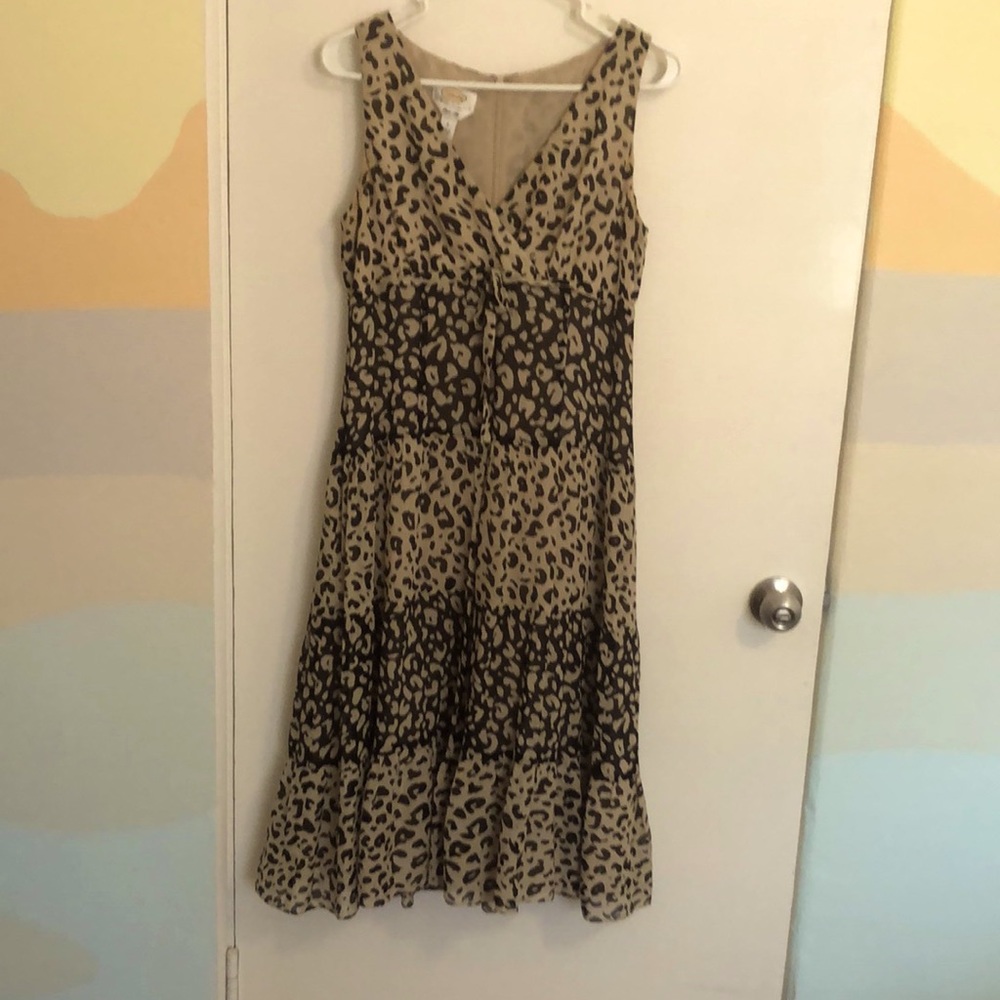 Talbots Silk Tiered Animal Print Sundress